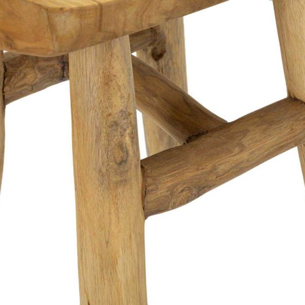 Tabouret bas en teck 40 x 32 x 42 cm - 6