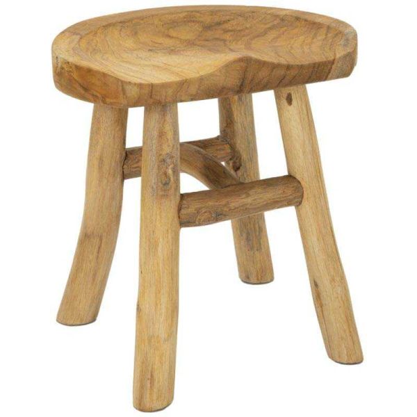 Tabouret bas en teck 40 x 32 x 42 cm