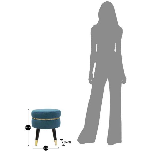 Tabouret bas en tissu Paris 35 x 40.5 cm - MAU-0381