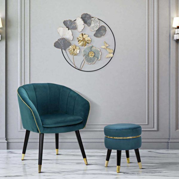 Tabouret bas en tissu Paris 35 x 40.5 cm - MAURO FERRETTI