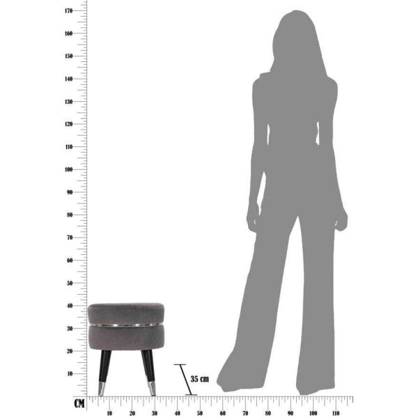 Tabouret bas en tissu Paris 35 x 40.5 cm - MAU-0379