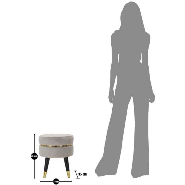 Tabouret bas en tissu Paris 35 x 40.5 cm - MAU-0380