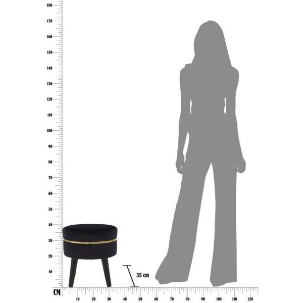 Tabouret bas en tissu Paris 35 x 40.5 cm - MAU-0378