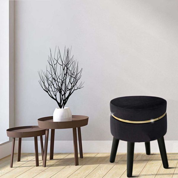 Tabouret bas en tissu Paris 35 x 40.5 cm - MAURO FERRETTI