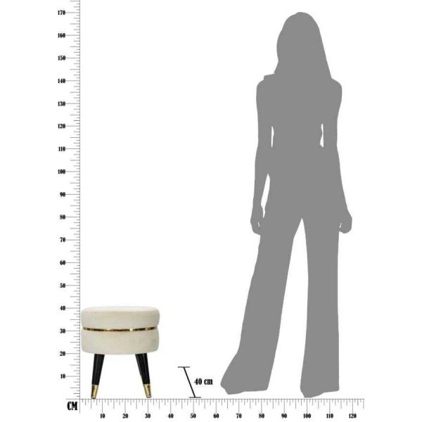 Tabouret bas en tissu Paris 35 x 40.5 cm - MAU-0164