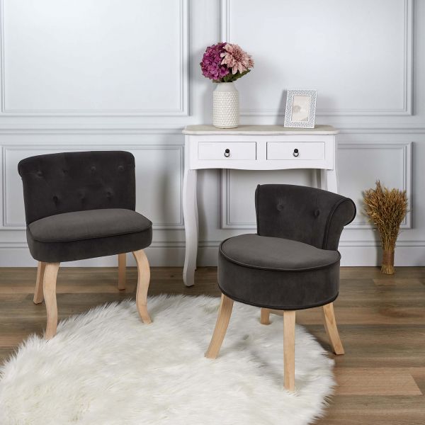 Tabouret bas en velours Eleonor - 8