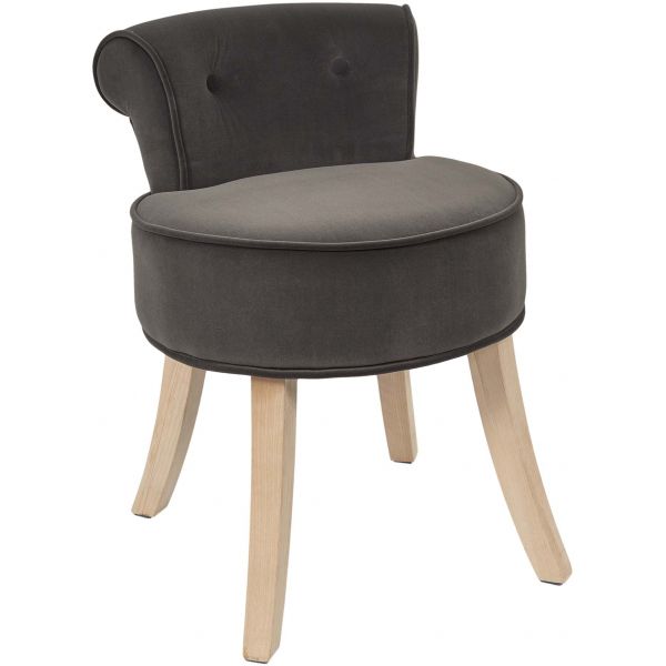 Tabouret bas en velours Eleonor