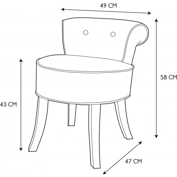 Tabouret bas en velours Eleonor - CMP-3540