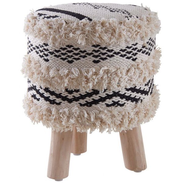 Tabouret berbère rond en coton