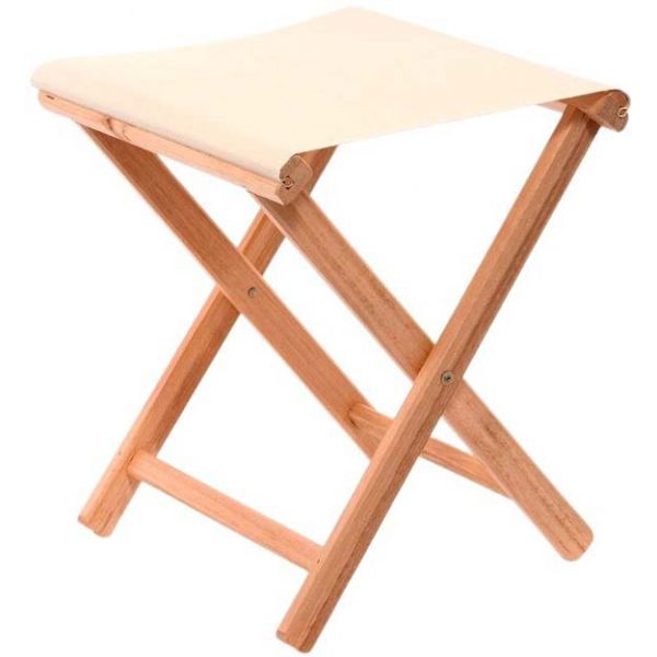 Tabouret bois d'eucalyptus tissu 100% coton Elvas