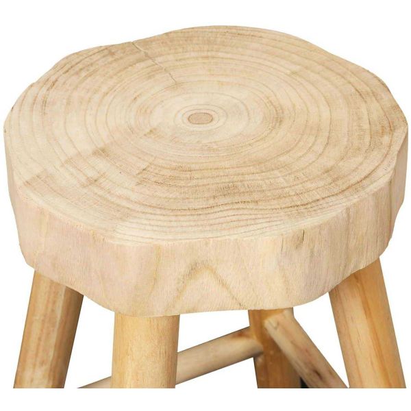 Tabouret en bois de paulownia Harald - CMP-5355