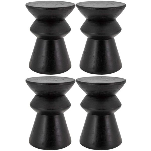 Tabouret en bois paulownia (Lot de 4)
