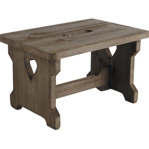 Tabouret en bois vieilli