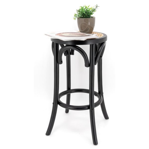 Tabouret en bouleau et cannage rotin - AUBRY GASPARD