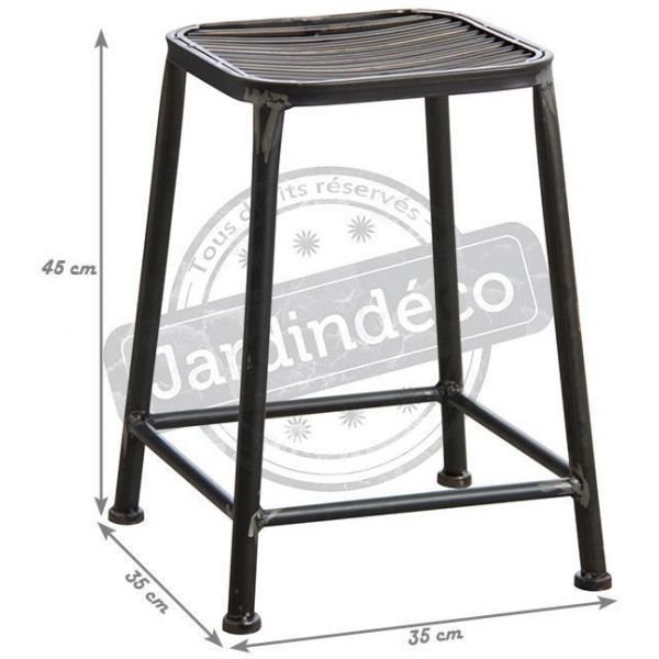 Tabouret carré en métal - AUBRY GASPARD