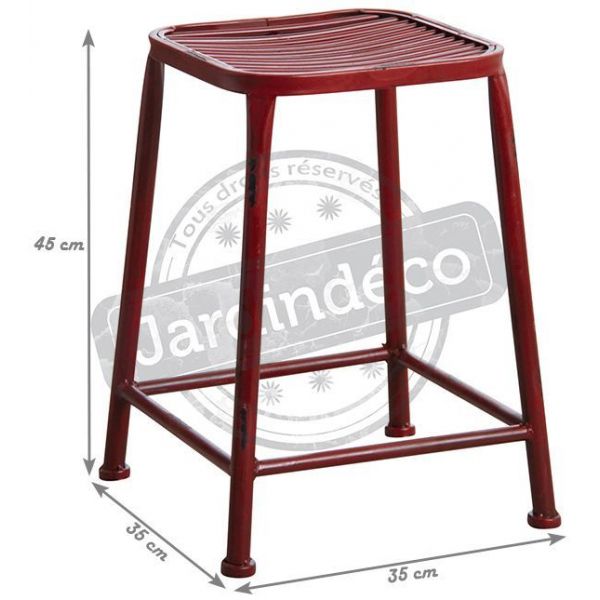 Tabouret carré en métal - AUBRY GASPARD