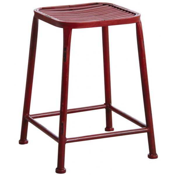 Tabouret carré en métal