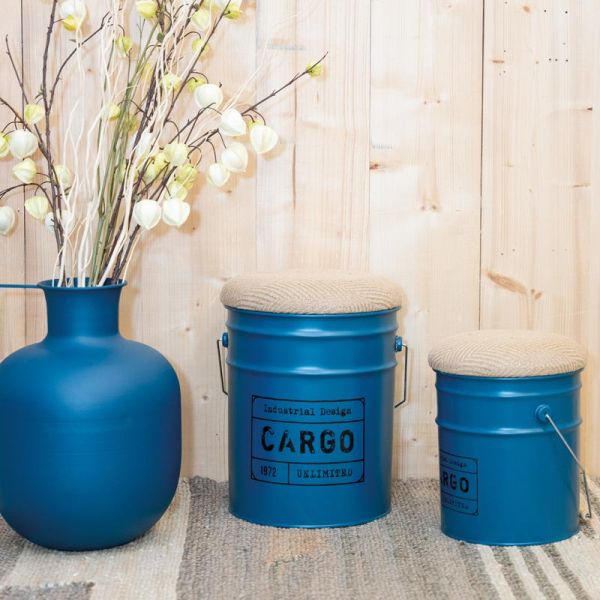 Tabouret/coffre en métal Cargo - AUB-7013