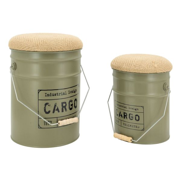 Tabouret/coffre en métal Cargo