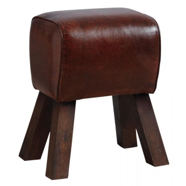 Tabouret en cuir de buffle