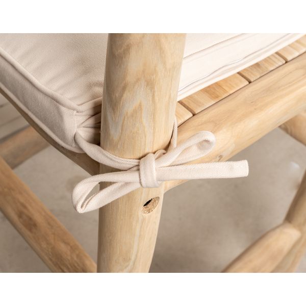 Tabouret haut en branches de teck naturel - 8