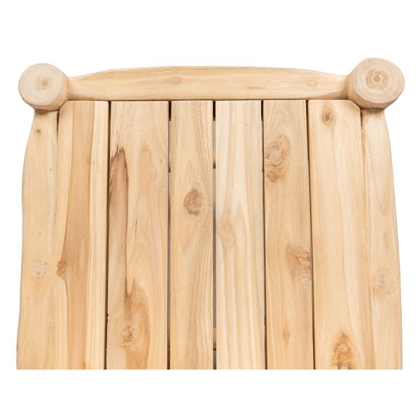 Tabouret haut en branches de teck naturel - 235