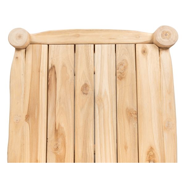 Tabouret haut en branches de teck naturel - 239