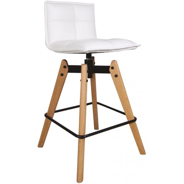 Tabouret haut design avec pieds en chêne