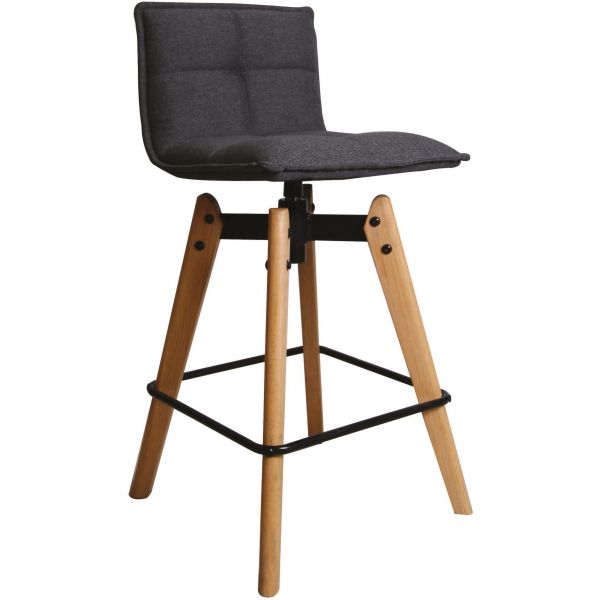 Tabouret haut design avec pieds en chêne