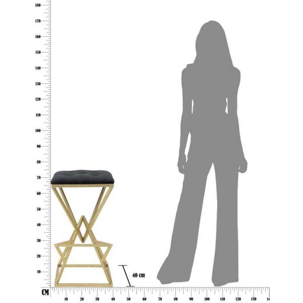 Tabouret haut en métal Holder Piramid 40 x 40 x 75 cm - MAU-0376