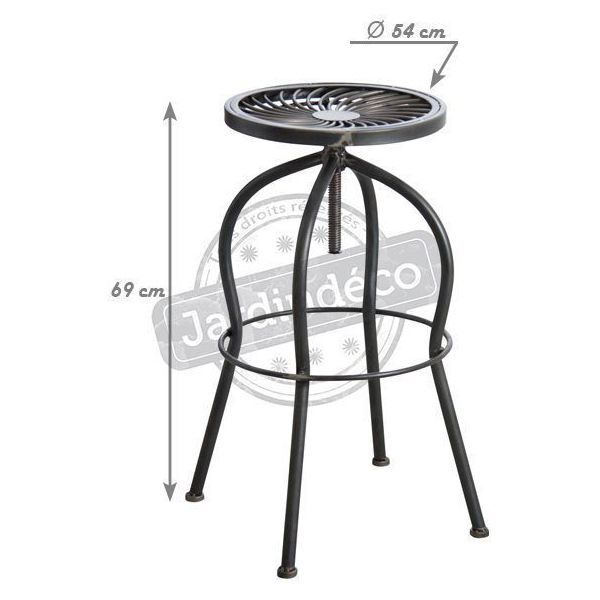 Tabouret haut pivotant en métal - AUBRY GASPARD