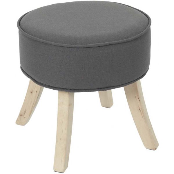 Tabouret en lin et bois Roméo (Lot de 2) - CMP-2922