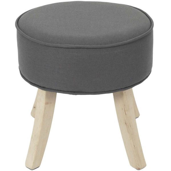 Tabouret en lin et bois Roméo (Lot de 2) - 54,90