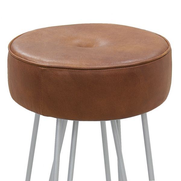 Tabouret en métal et cuir - 195