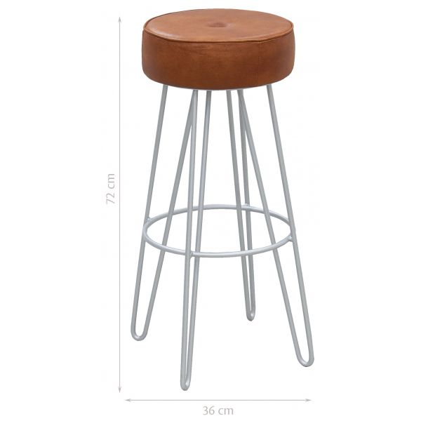 Tabouret en métal et cuir - AUB-5006