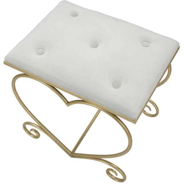 Tabouret en métal doré Heart 50 x 37.5 x 51.5 cm - 6
