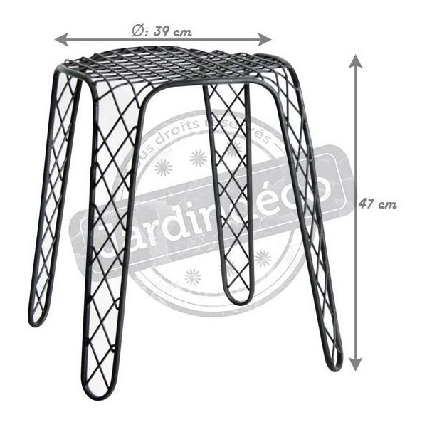 Tabouret en métal noir antique - AUBRY GASPARD