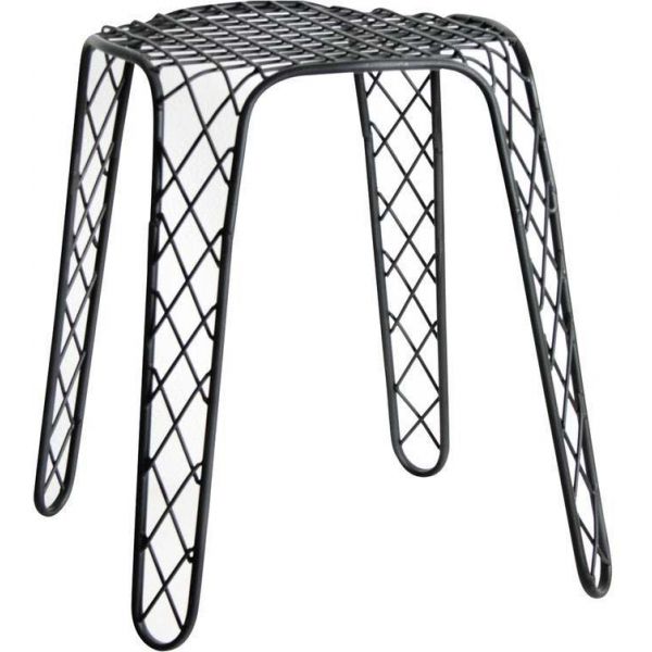 Tabouret en métal noir antique