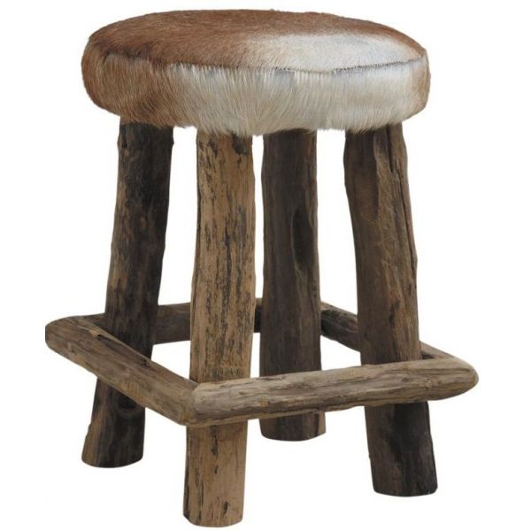 Tabouret peau de chevre Cow-Boy