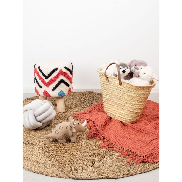 Tabouret 3 pieds en coton tufté - AUBRY GASPARD