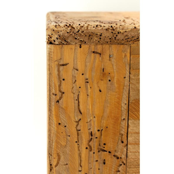 Tabouret carré pin recyclé – REWOOD - 5