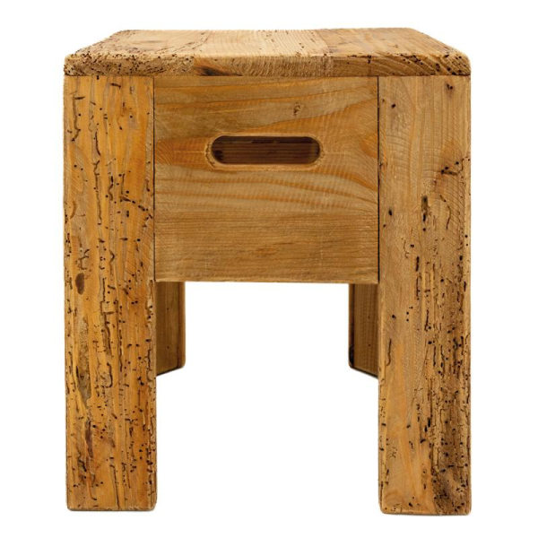 Tabouret carré pin recyclé – REWOOD - AUB-7168