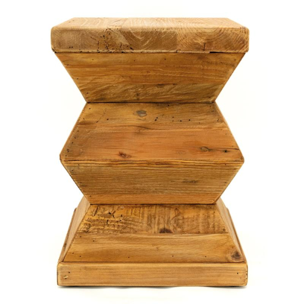 Bout de canapé totem en pin recyclé - REWOOD - 5