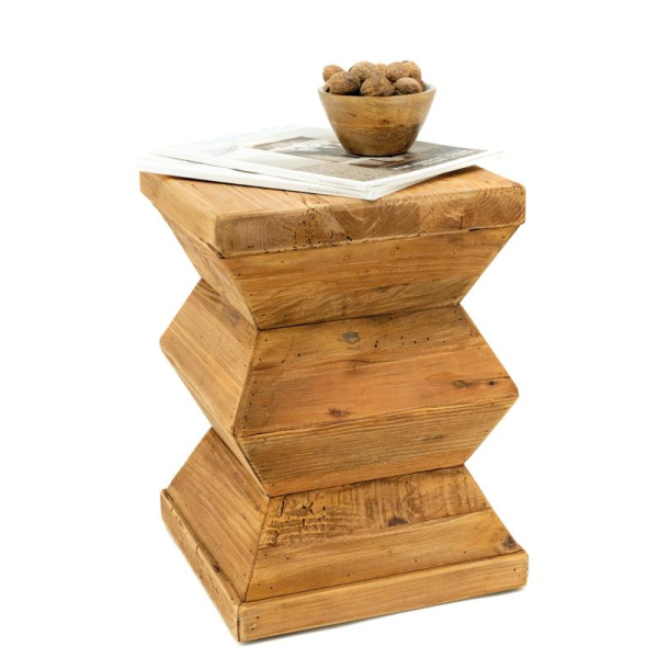 Bout de canapé totem en pin recyclé - REWOOD - AUB-7170