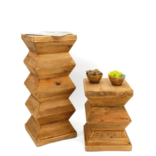 Bout de canapé totem en pin recyclé - REWOOD - 9