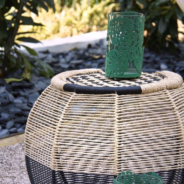 Tabouret rond en corde bicolore - 42,19