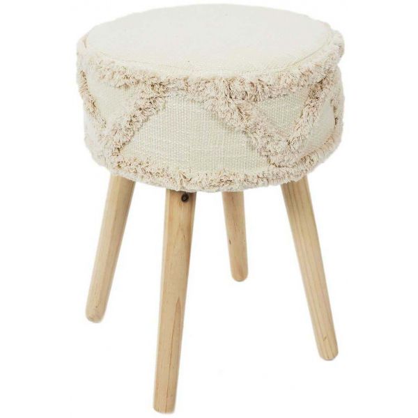 Tabouret rond pieds en pin Mirage