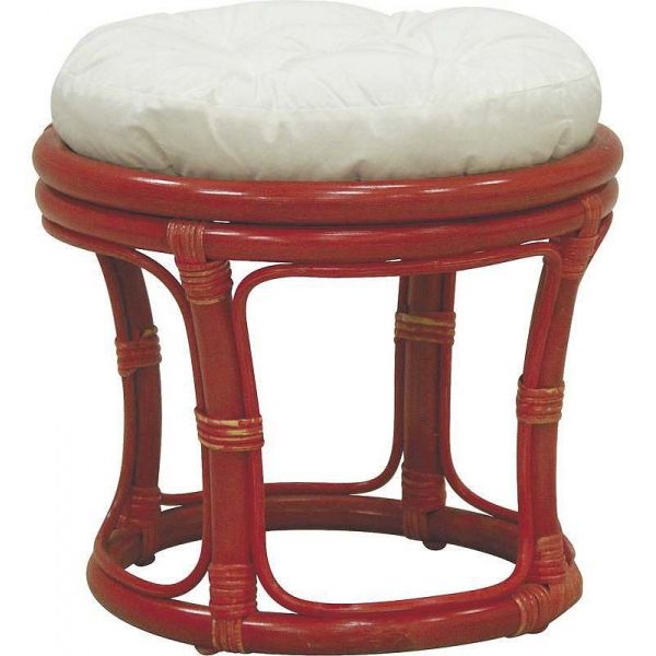 Tabouret en rotin avec coussin Uni