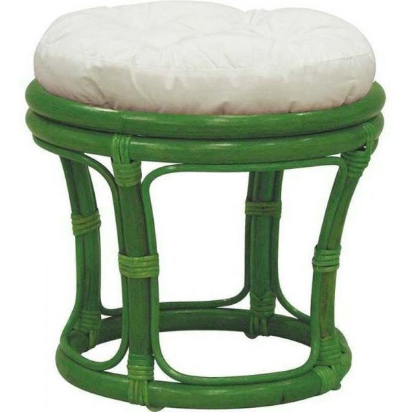 Tabouret en rotin avec coussin Uni