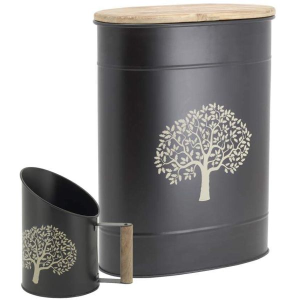 Tabouret et seau à pellets avec pelle Arbre
